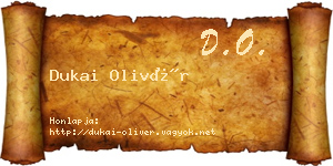 Dukai Olivér névjegykártya